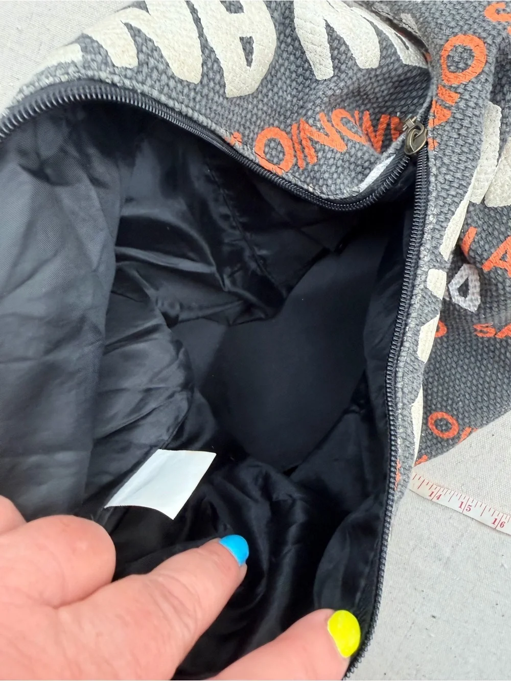 San Antonio Graphic Hobo Bag - Black & Orange